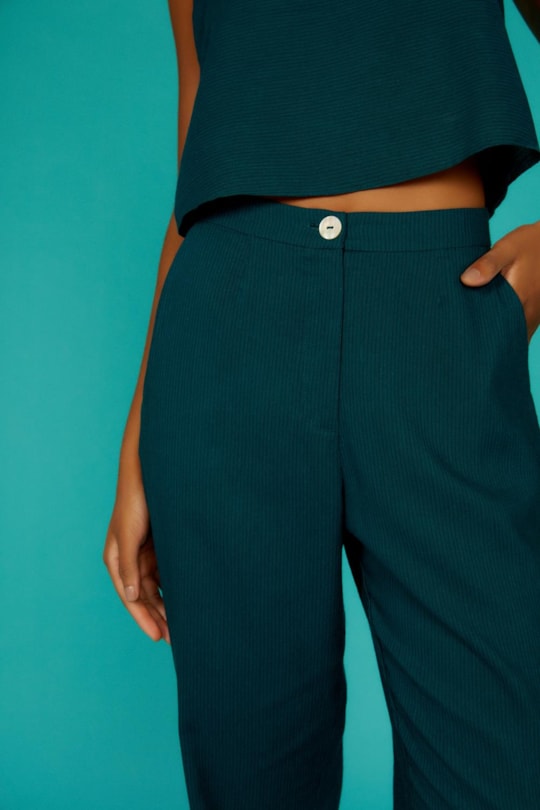 Imagem do produto Calca Pregas Barra Bolso