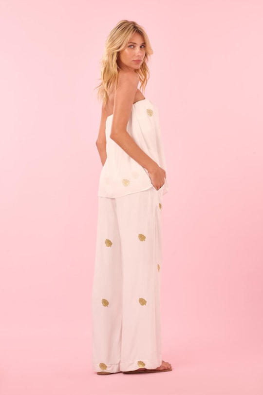 Imagem do produto Calca Reta Botao Bordado Adao