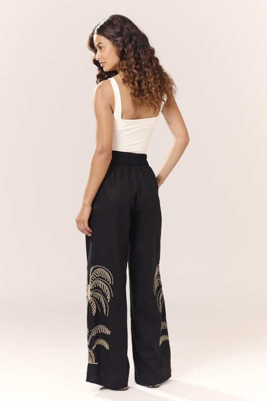 Imagem do produto Calca Reta Botao Tropical