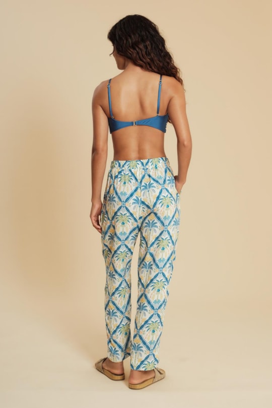 Imagem do produto Calca Reta Elastico Azulejo Tropical