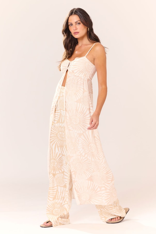 Calca Tiras Nautilus Bege