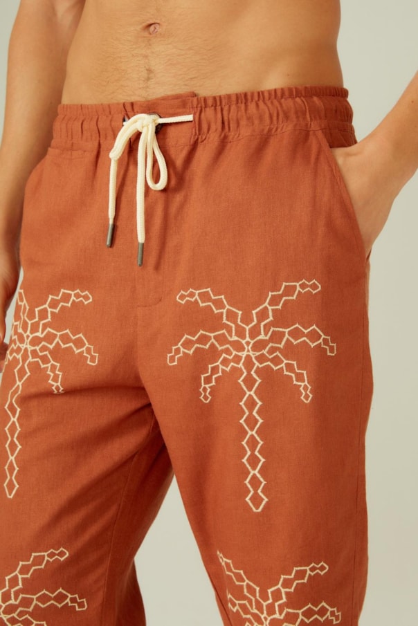 Calca Zez Bordado Coqueiro