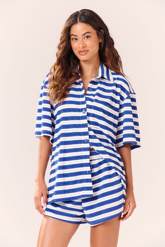 Imagem do produto Camisa Ampla Atoalhado Wave Indigo