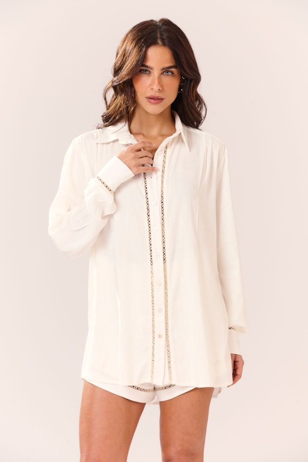 Camisa Ampla Entremeio