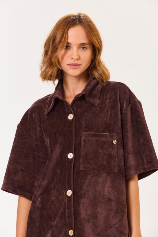 Imagem do produto Camisa Ampla Veludo Liso