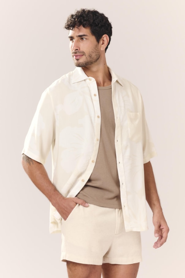 Camisa Box Maxi Hibisco