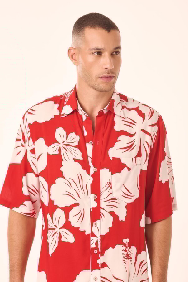 Camisa Box Maxi Hibisco