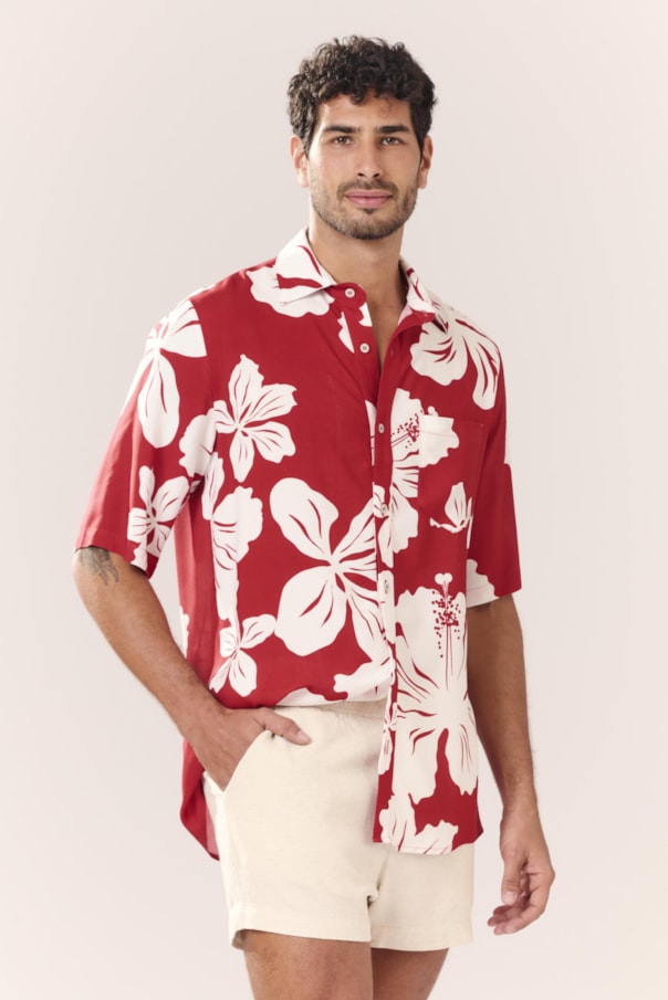 Camisa Box Maxi Hibisco