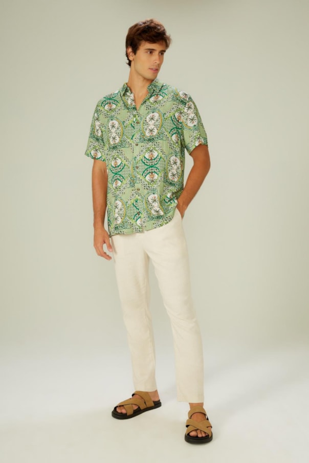 Camisa Florida Azulejaria