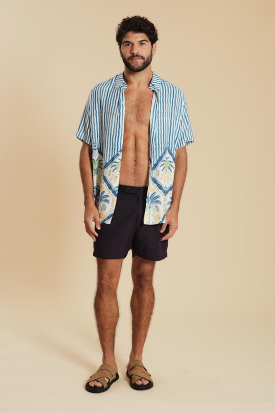 Camisa Florida Azulejo Tropical