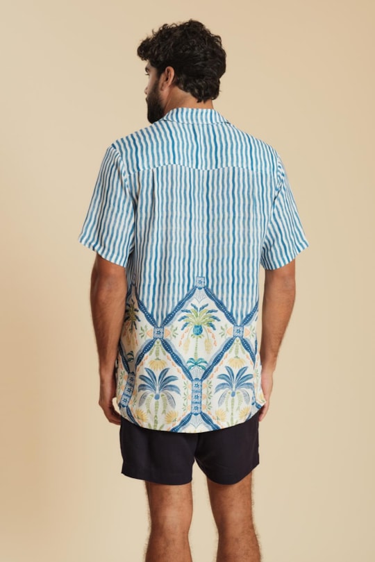 Camisa Florida Azulejo Tropical