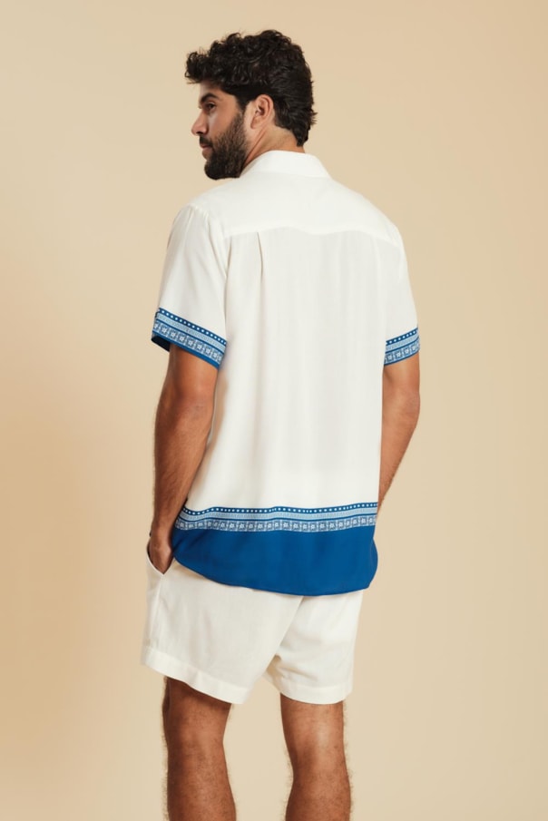 Camisa Florida Azulejo Tropical Loc