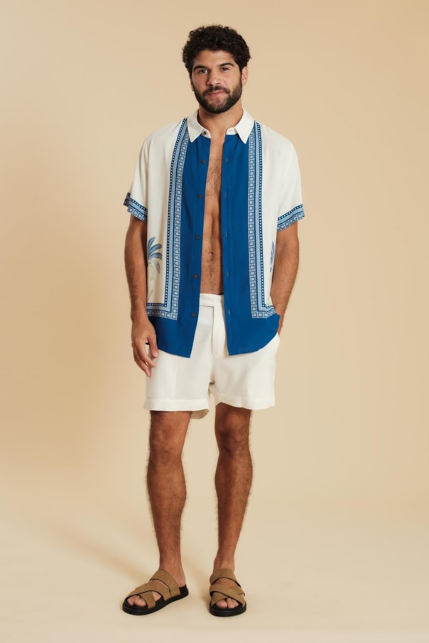 Camisa Florida Azulejo Tropical Loc