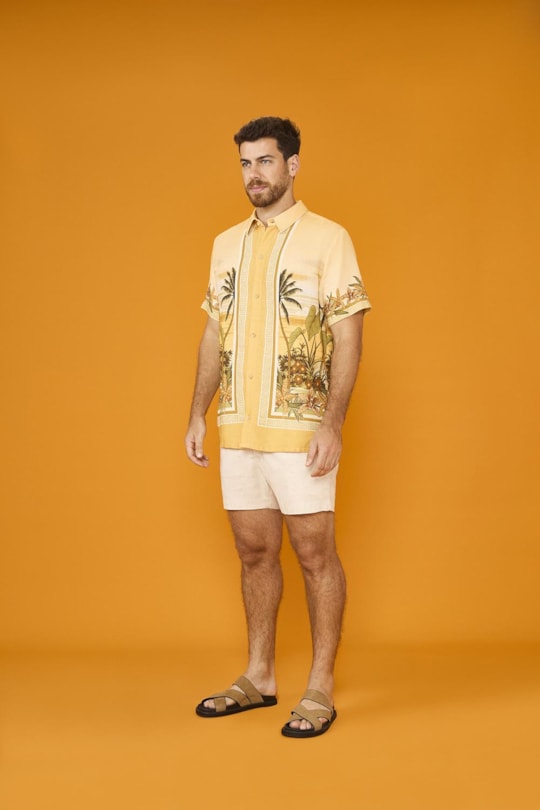 Camisa Florida Barrado Solar