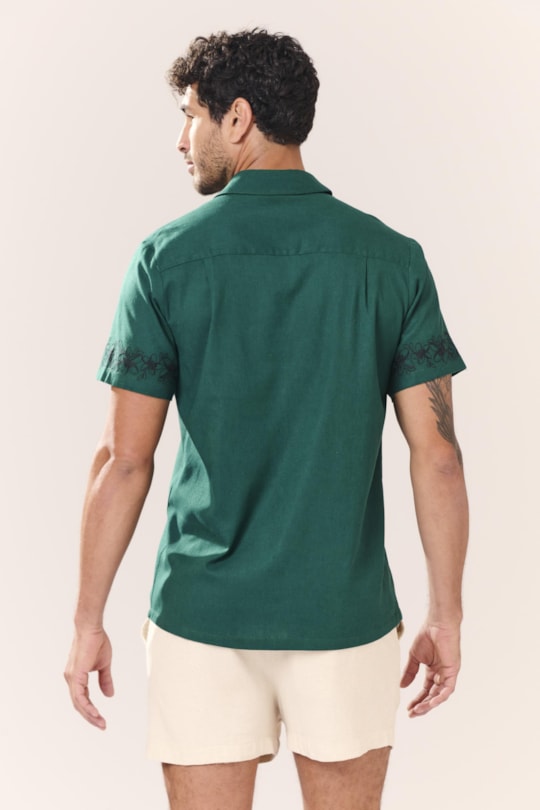 Imagem do produto Camisa Florida Bordado Plumeria Liso