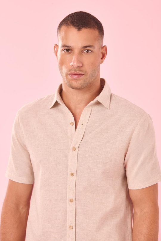 Imagem do produto Camisa Manga C.Com Pe De Gola Linho Liso