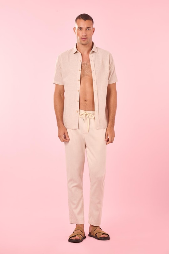 Imagem do produto Camisa Manga C.Com Pe De Gola Linho Liso