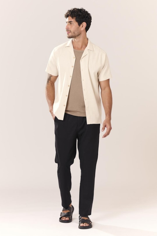 Imagem do produto Camisa Manga Curta Linho Liso