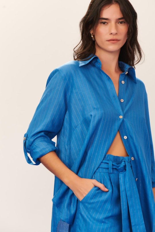 Camisa Nautica Feminina Lurex