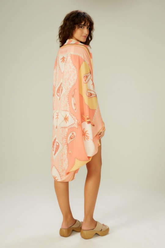 Imagem do produto Canga Kimono Loc Florest Salmão