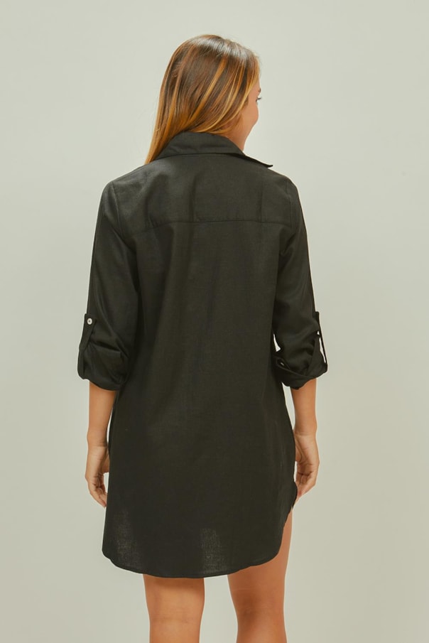 Chemise Luana Manga Longa Preto