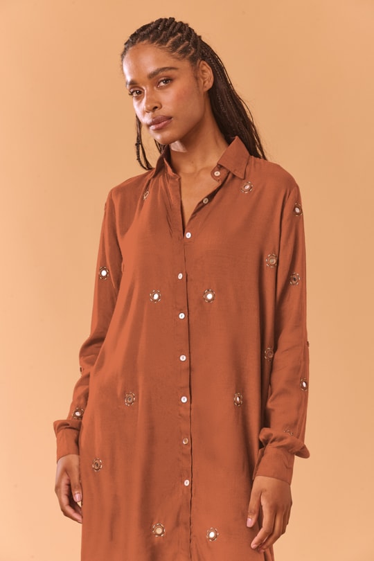 Imagem do produto Chemise Manga Longa Bordado Espelhos