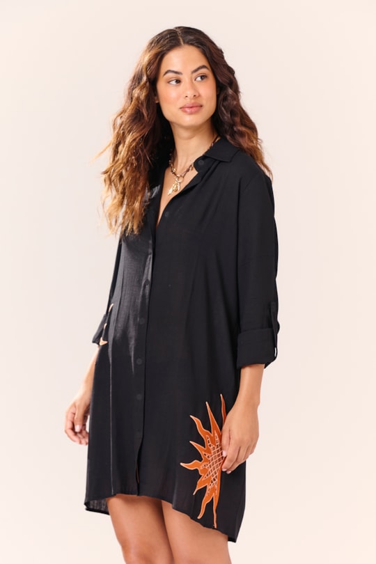 Chemise Manga Longa Bordado Nalu