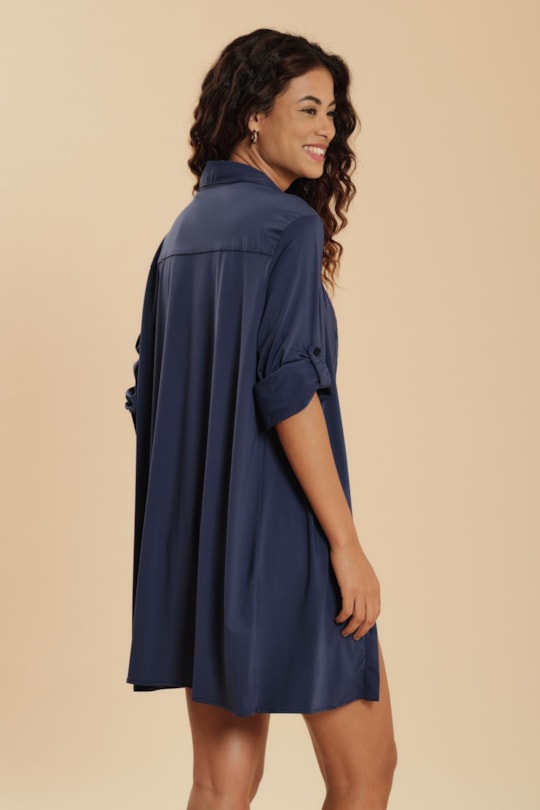 Chemise Manga Longa Liso