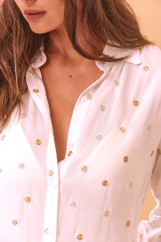 Imagem do produto Chemise Manga Longa Poa Lurex