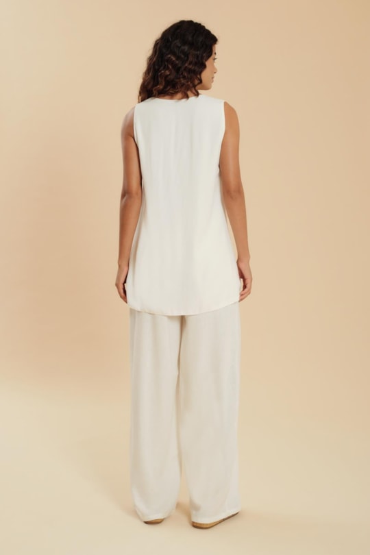 Colete Alongado Botoes Liso