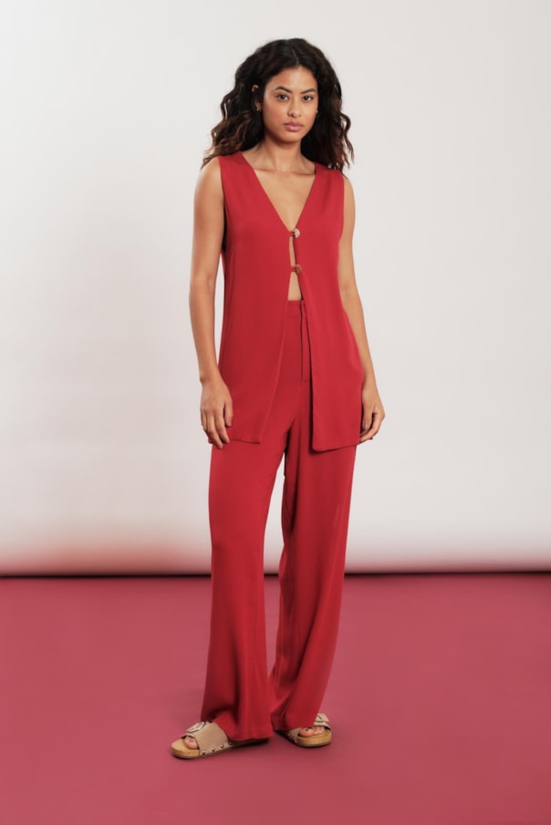 Colete Alongado Botoes Liso