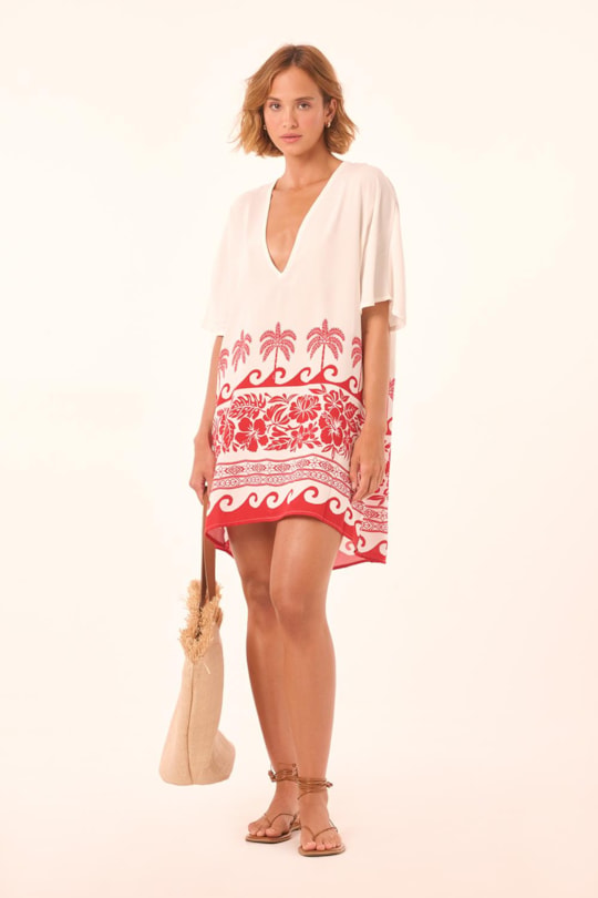 Kaftan Curto Barrado Paraiso