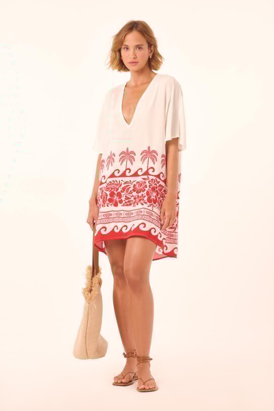 Kaftan Curto Barrado Paraiso