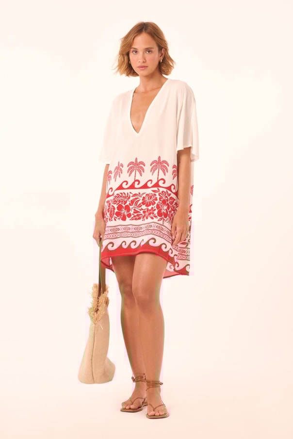 Kaftan Curto Barrado Paraiso