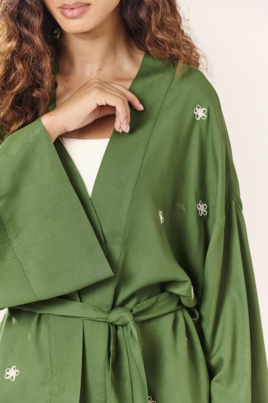 Imagem do produto Kimono Blusa Barrado Faixa Bordado