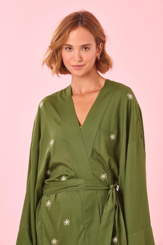 Imagem do produto Kimono Blusa Barrado Faixa Bordado