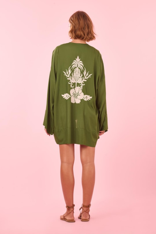 Imagem do produto Kimono Blusa Barrado Faixa Bordado