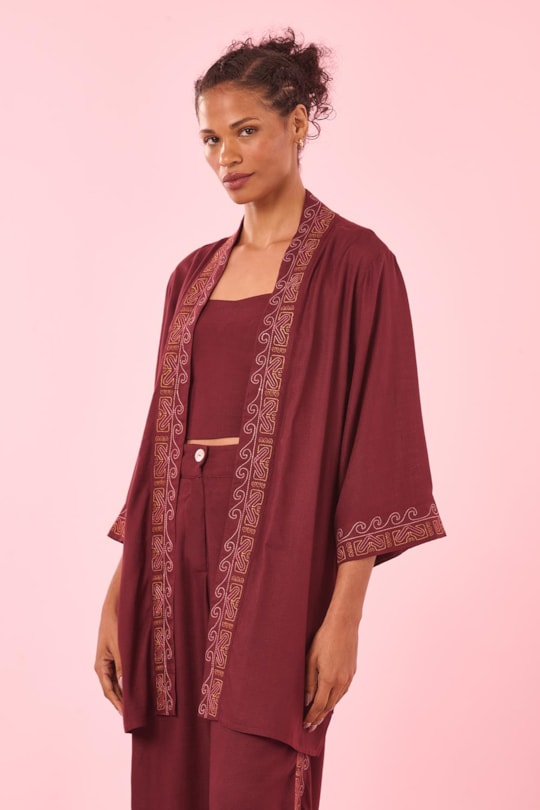 Imagem do produto Kimono Blusa Jade Bordado Lanai