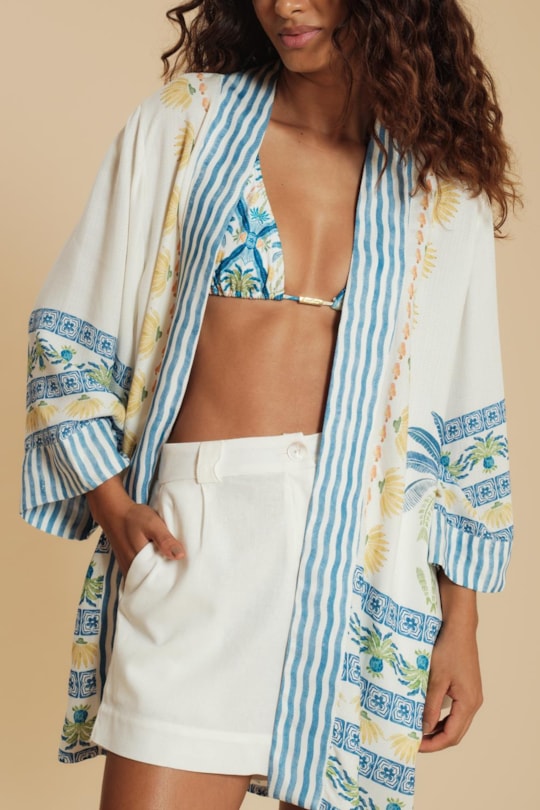 Imagem do produto Kimono Jade Loc Azulejo Tropical