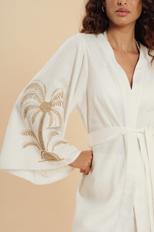 Imagem do produto Kimono Manga Bordado Tropical