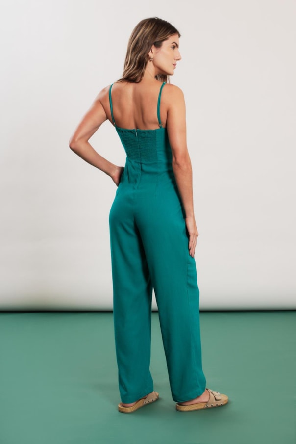 Macacao Corset Pespontos Color Liso