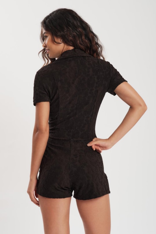 Imagem do produto Macaquinho Atoalhado Hibisco Liso