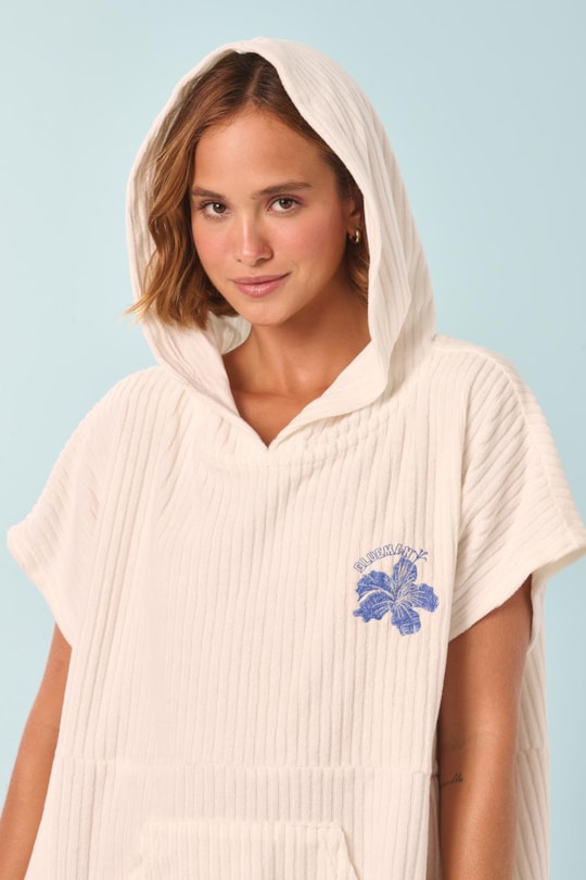 Imagem do produto Poncho Atoalhado Bord. Hibisco Liso