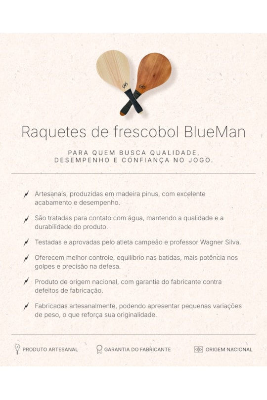 Imagem do produto Raquete Oca Madeira