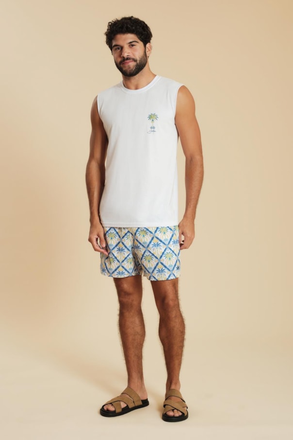 Regata Palm Blue Liso