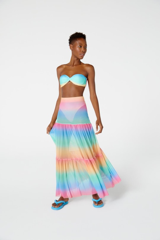 Imagem do produto Saia Longa Tule Degrade Mentos