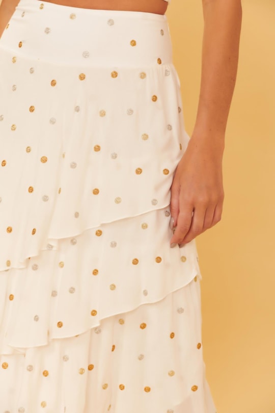 Imagem do produto Saia Midi Babados Bordado