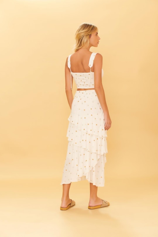 Imagem do produto Saia Midi Babados Bordado