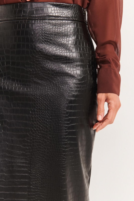 Imagem do produto Saia Midi Croco Black