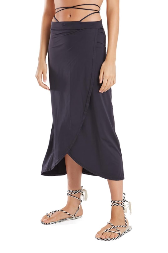 Imagem do produto Saia Midi Franzida Liso